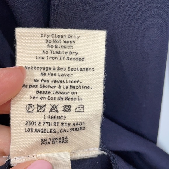 L'AGENCE Mariposa Blouse Midnight Navy XS - Picture 13 of 13